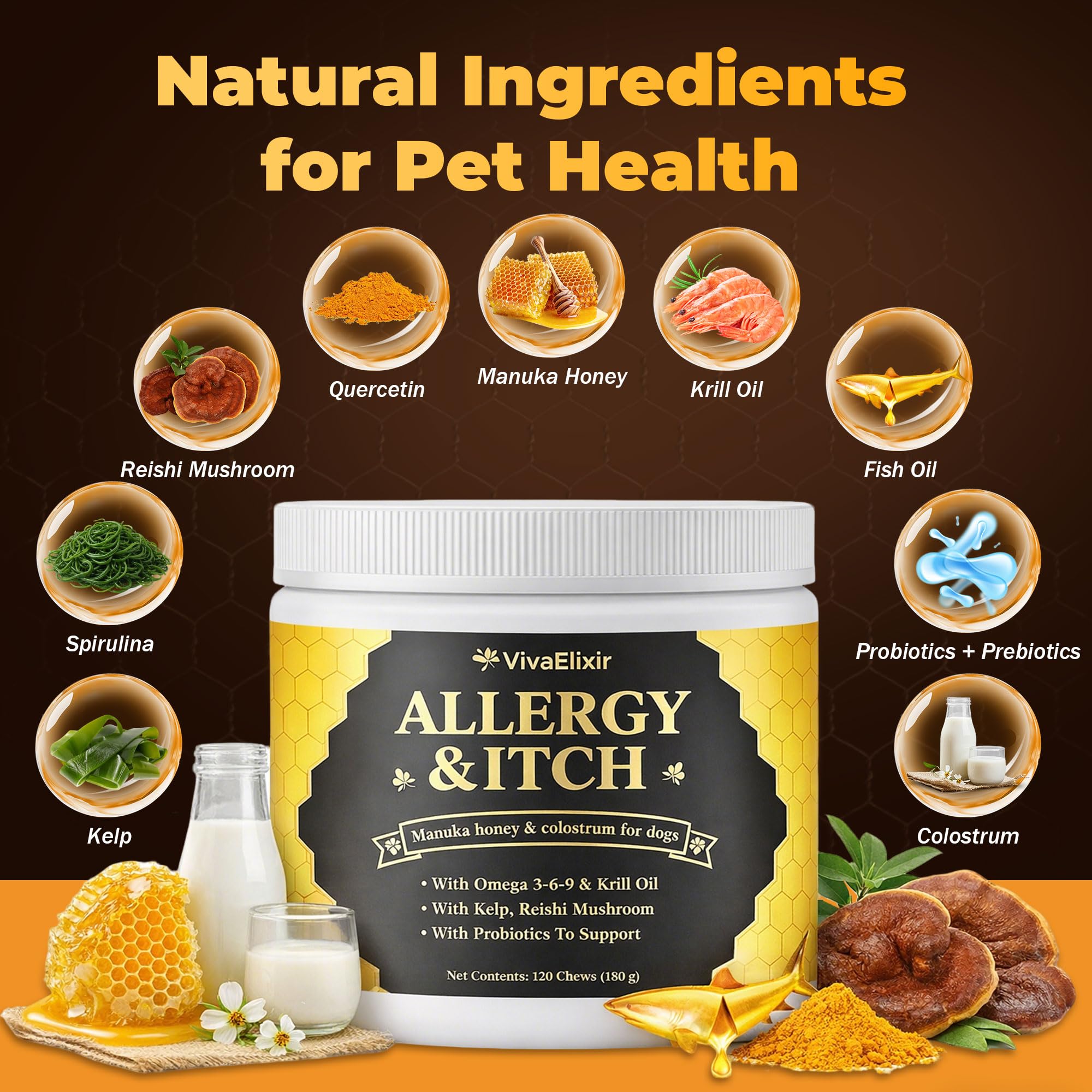 VivaElixir Manuka Honey for Dogs chews being given by owner for easy routines
