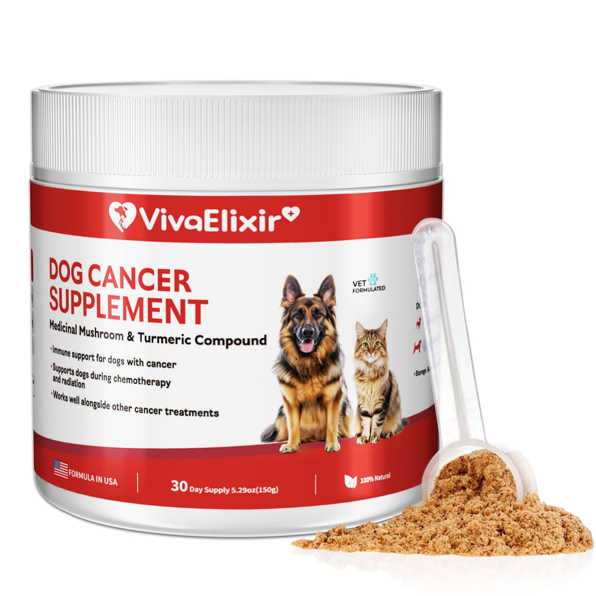 VivaElixir Mushroom Supplement Powder bottle with earthy aroma for daily wellness