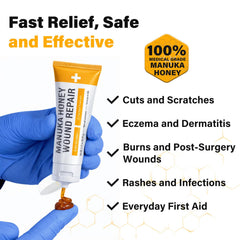 Close-up of VivaElixir label highlighting Manuka honey infusion for skin nourishment