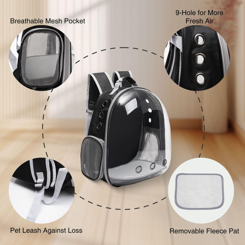 Vivicreate cat carrier offers ergonomic padded straps with chest buckle for easy wear.