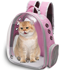 Vivicreate large cat backpack with front bubble window for outdoor viewing.