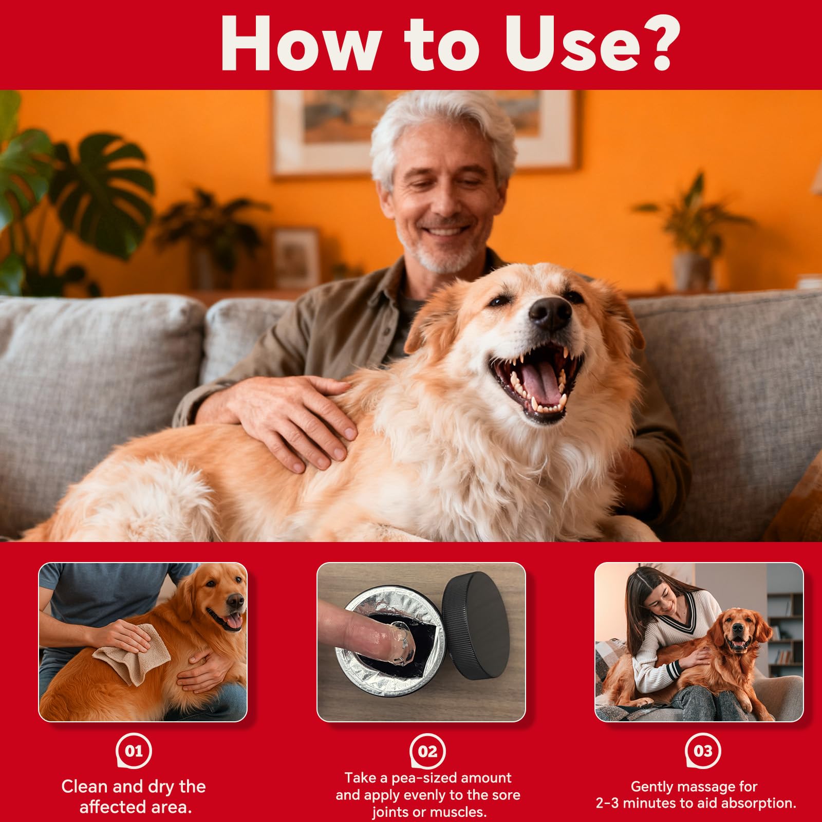 VivaElixir 60 g jar shown as easy-to-apply balm for pets.