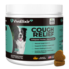 VivaElixir Kennel Cough Chews bottle front supports respiratory comfort