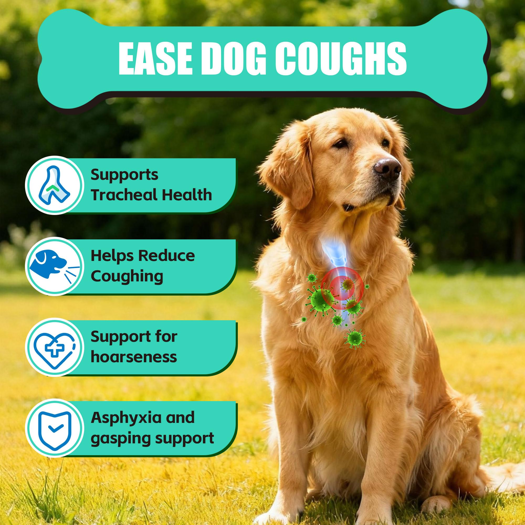 VivaElixir Kennel Cough Chews bottle label shows natural herbs