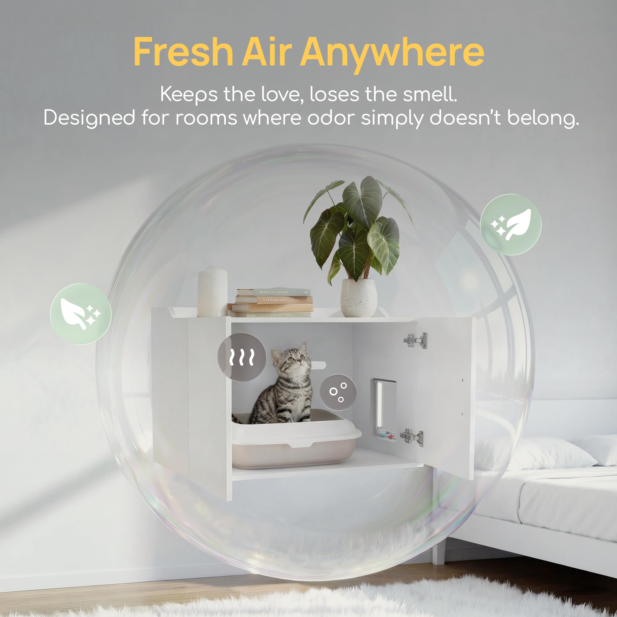 Viviendo drawer-style access for effortless removal and cleaning of the litter pan.