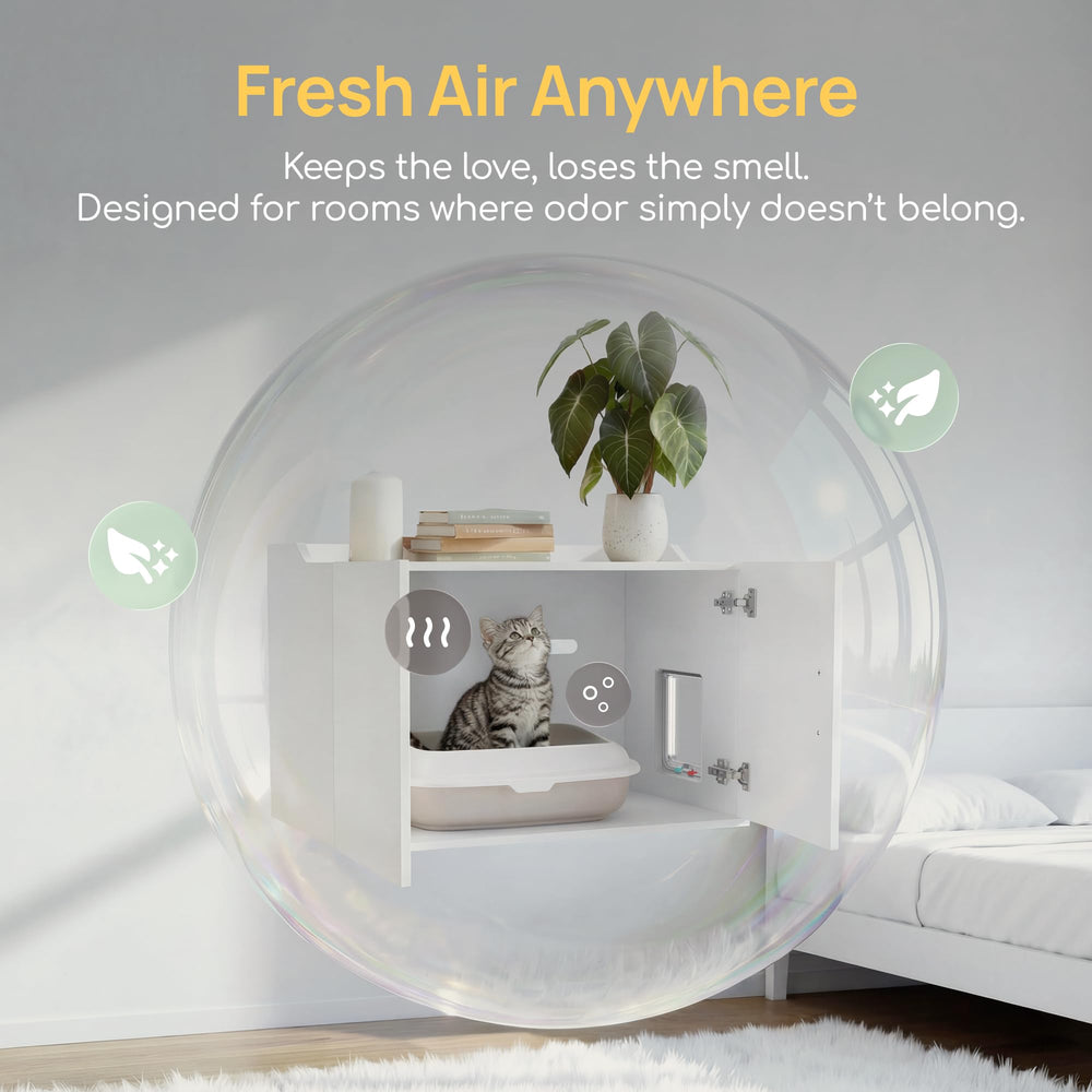 Viviendo drawer-style access for effortless removal and cleaning of the litter pan.