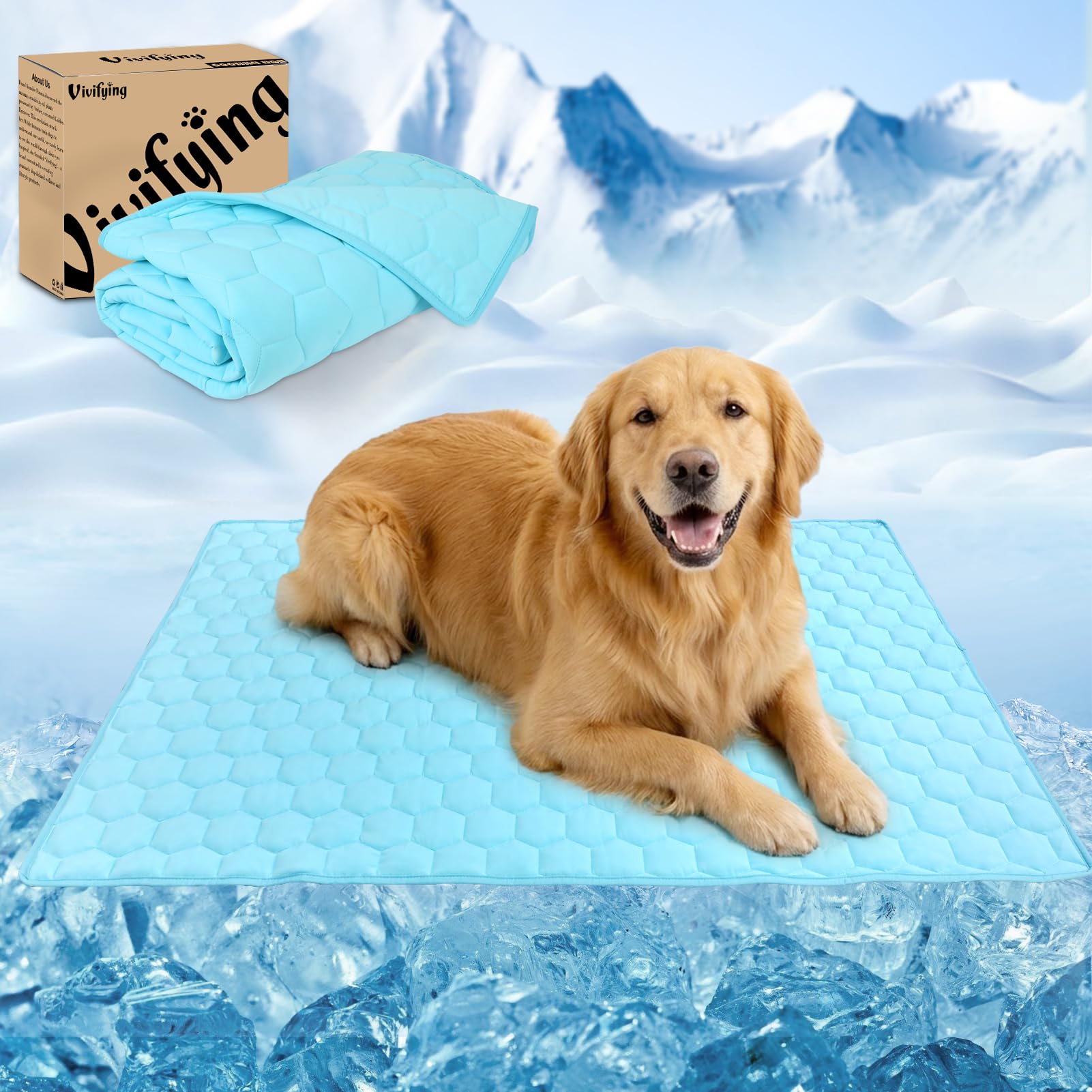Vivifying cooling blanket on sofa offers breathable comfort for pets
