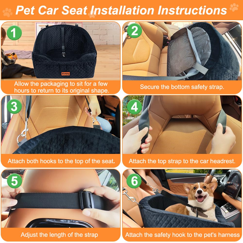 Vivifying dog car seat front pocket stores treats for quick access