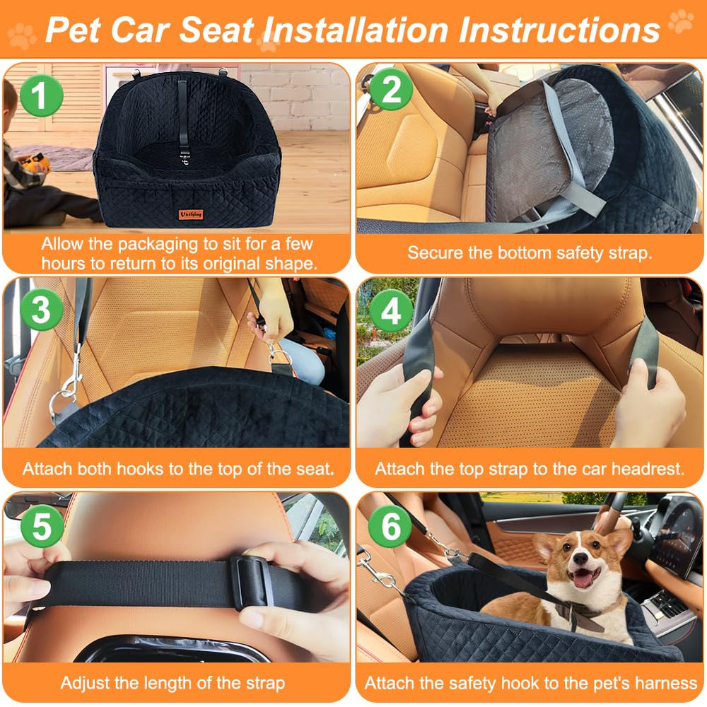Vivifying dog car seat front pocket stores treats for quick access