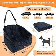 Vivifying dog car seat headrest strap stabilizes the booster for a calm ride