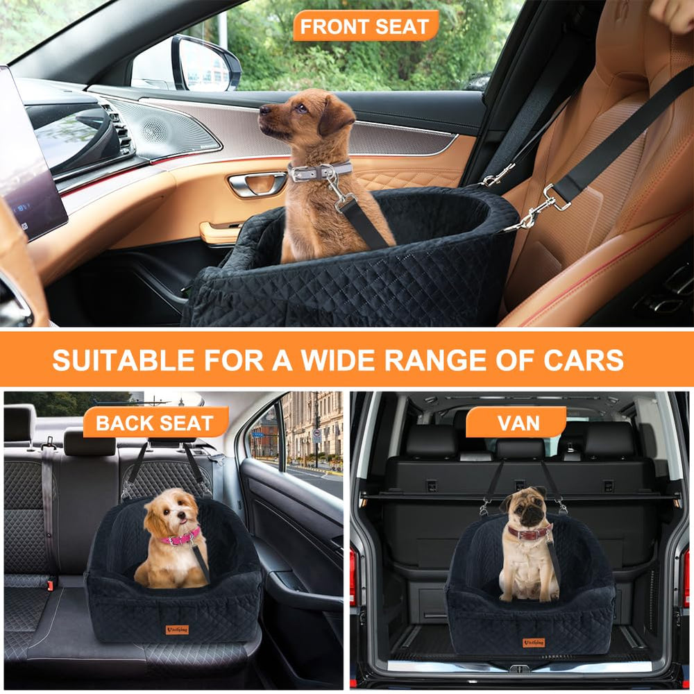 Vivifying dog car seat plush fabric provides soft comfort on journeys