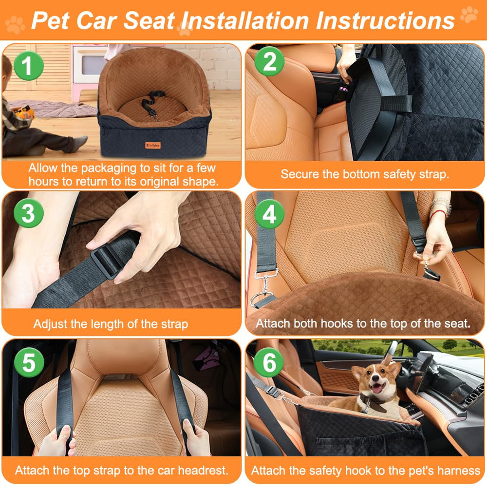 Vivifying dog car seat removable washable cover for quick, thorough cleaning.
