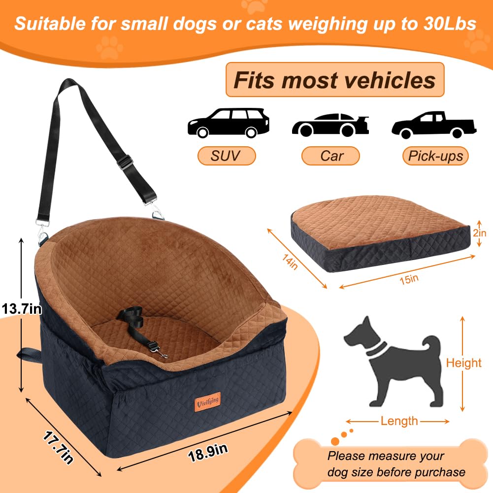 Vivifying dog car seat safety belt attachment keeps your pet secure during drives.