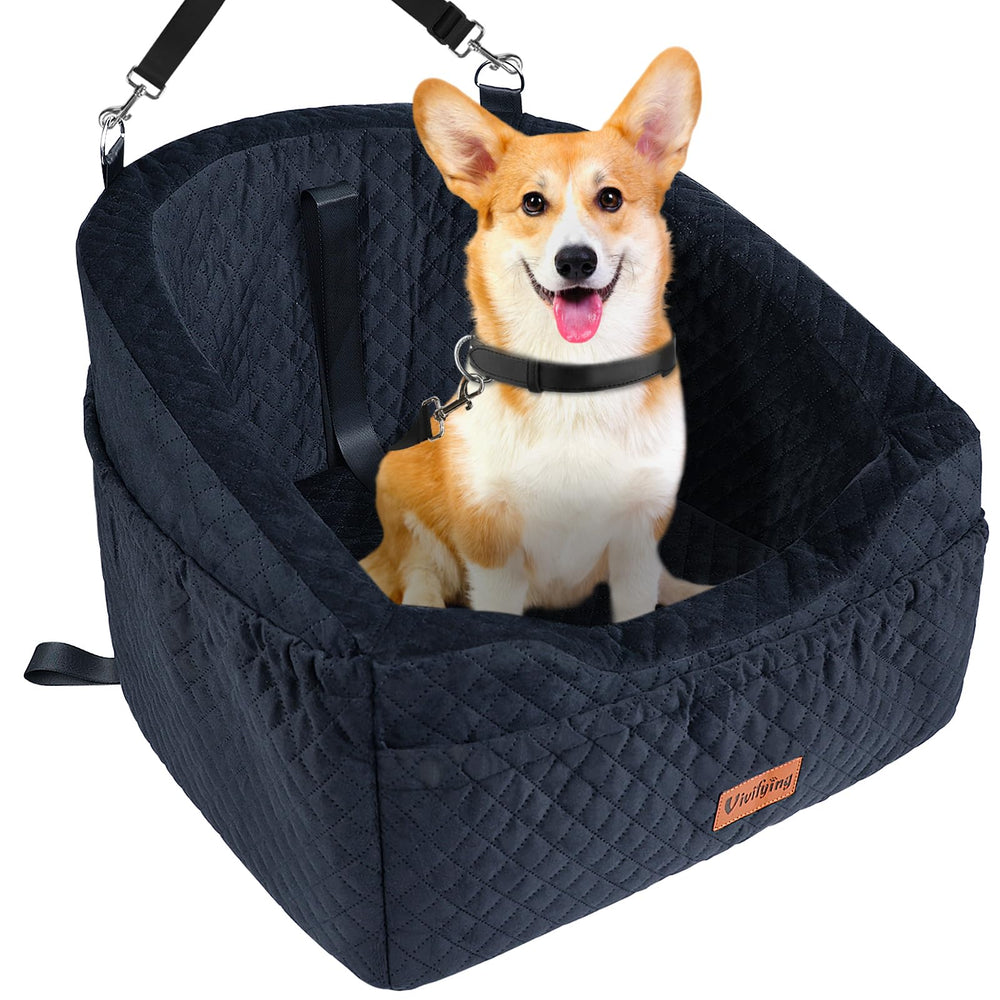 Vivifying dog car seat with safety buckle keeps pets secure during drives