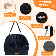 Vivifying dog car seat side pocket keeps toys within reach on road trips