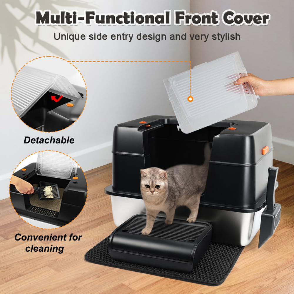 Vivifying XL side-entry with lid open; three modes for privacy and airflow.