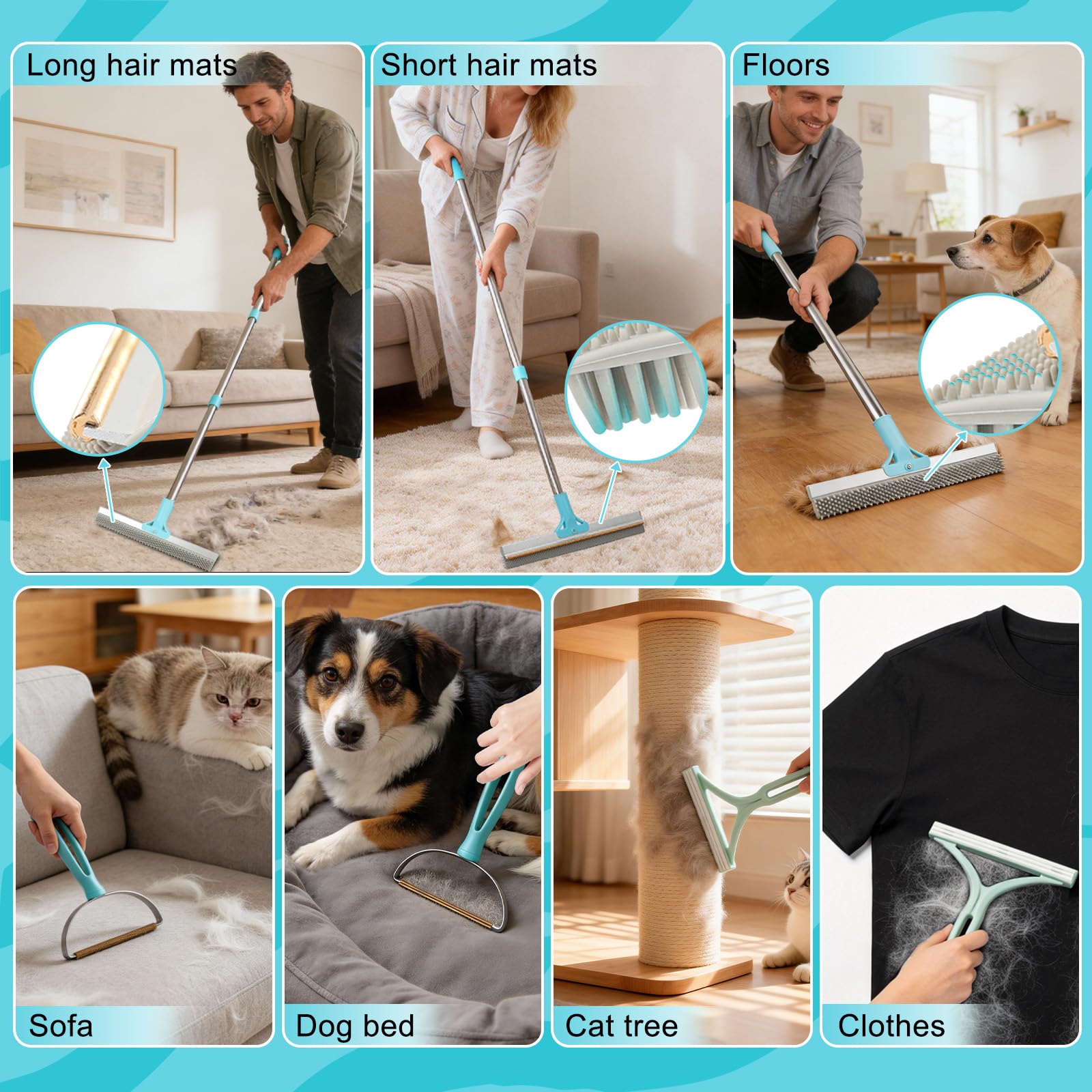 Vivifying pet hair remover set offers efficient home cleaning.