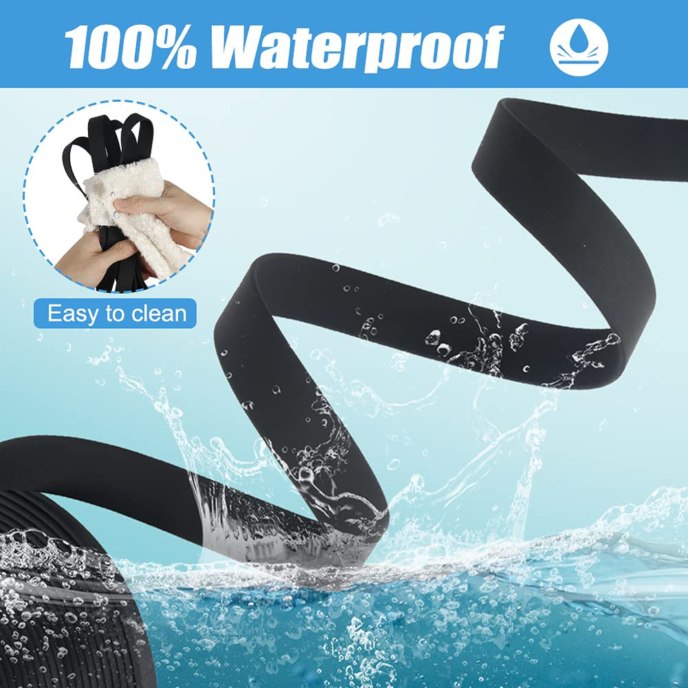Vivifying PVC-coated leash 20ft black for quick drying and easy cleaning.