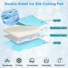 Vivifying reversible cooling blanket showing two soothing surfaces for versatility.