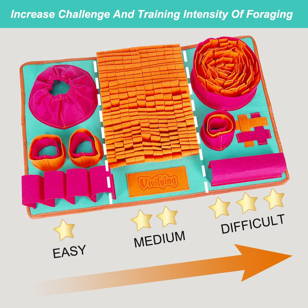 Vivifying snuffle mat aiding boredom relief through sniffing play.