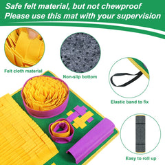Vivifying Snuffle Mat uses safe felt materials for a soft, pet-friendly surface.