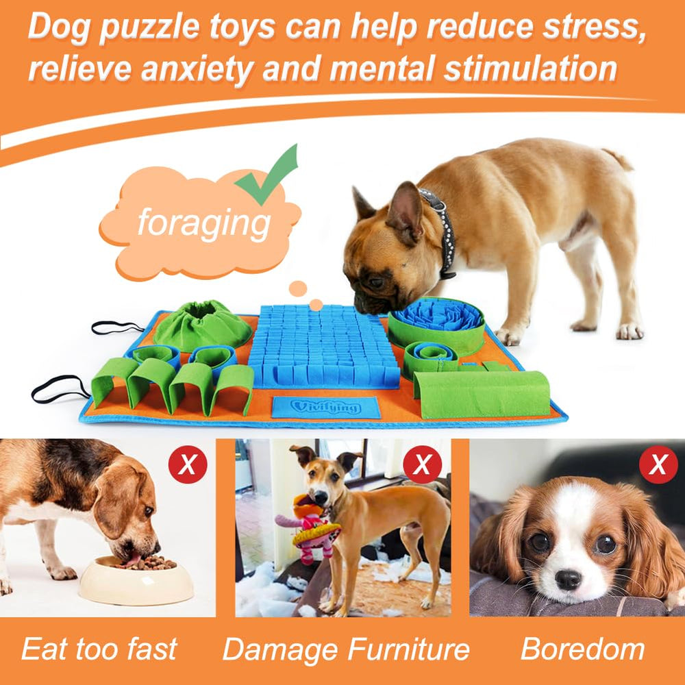 Vivifying Snuffle Mat size 26x16.5 inches fits small to medium pets.