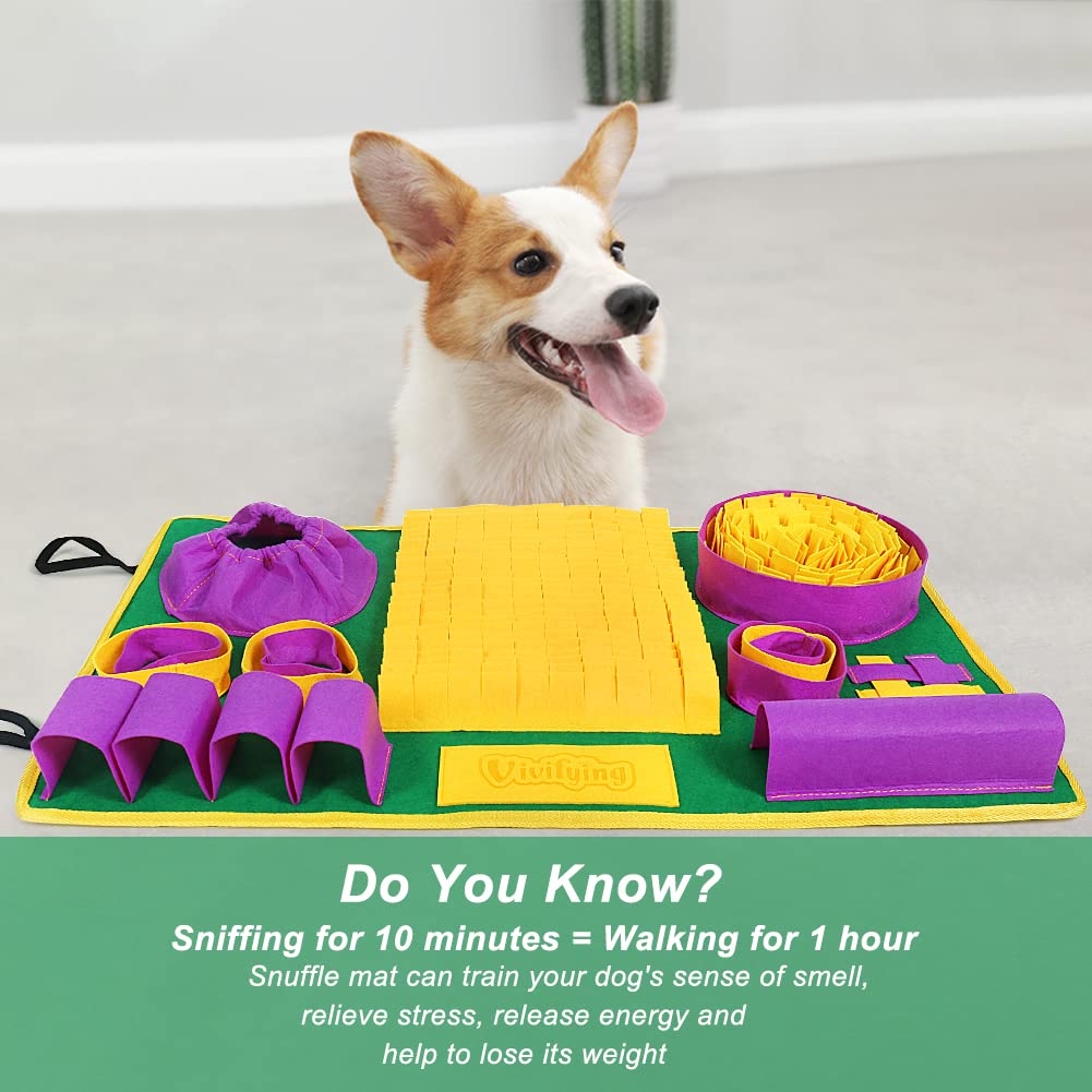 Vivifying Snuffle Mat includes elastic straps to secure and store neatly.