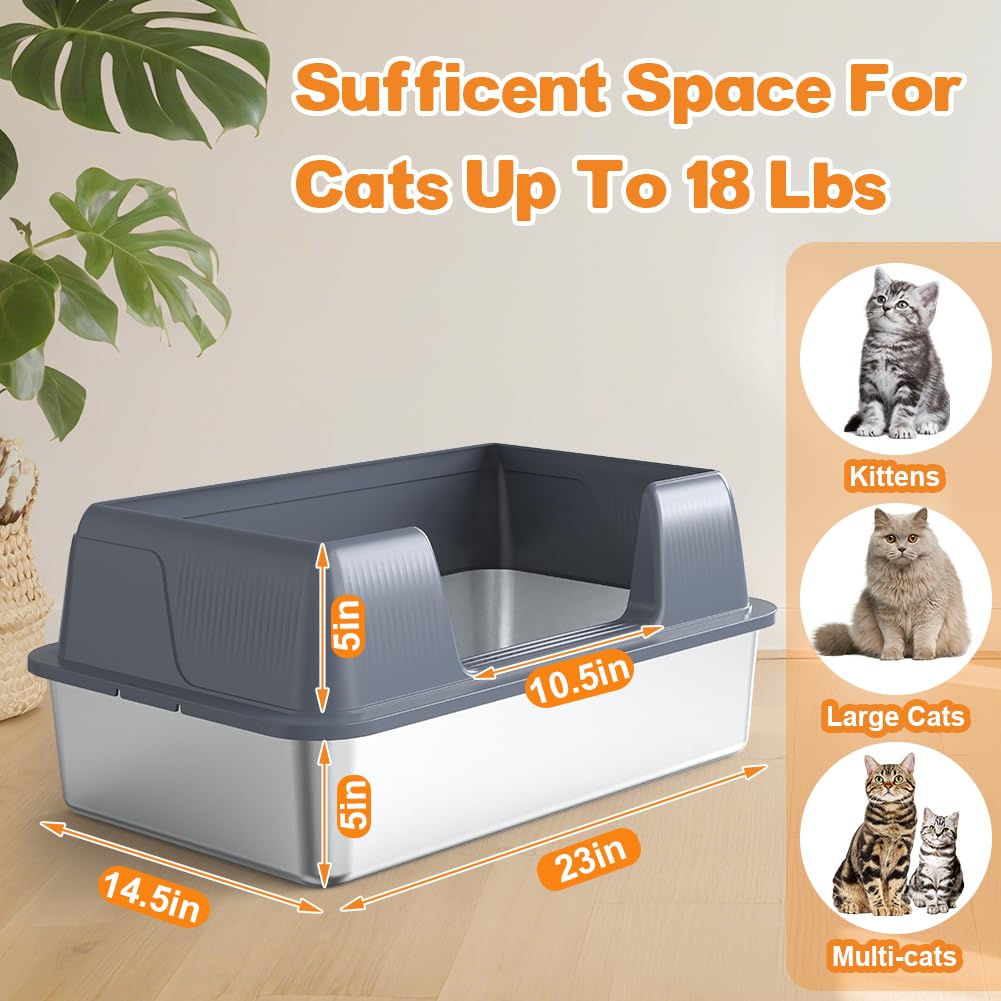Vivifying litter box side-entry demonstrates easy access for cats