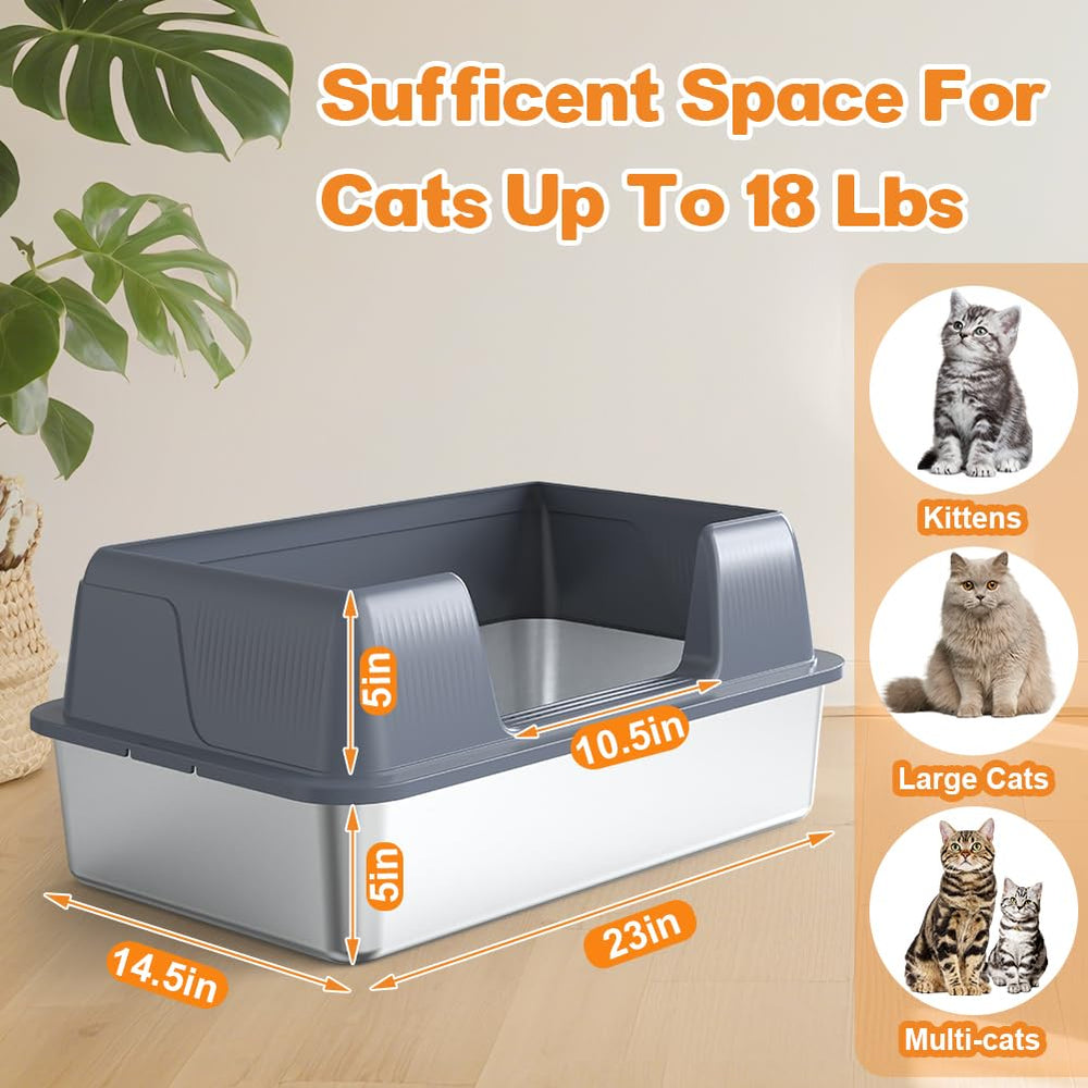 Vivifying litter box side-entry demonstrates easy access for cats