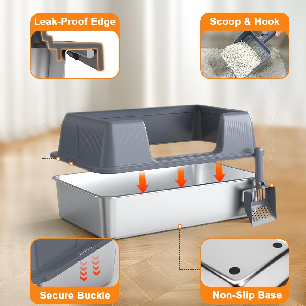 Litter scoop included for convenient daily cleaning