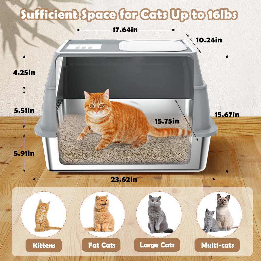 Vivifying litter box in closed mode, top lid closed for privacy and odor control.