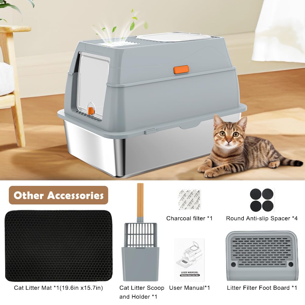 Easily cleaned Vivifying litter box with smooth surface and quick wipe-down.