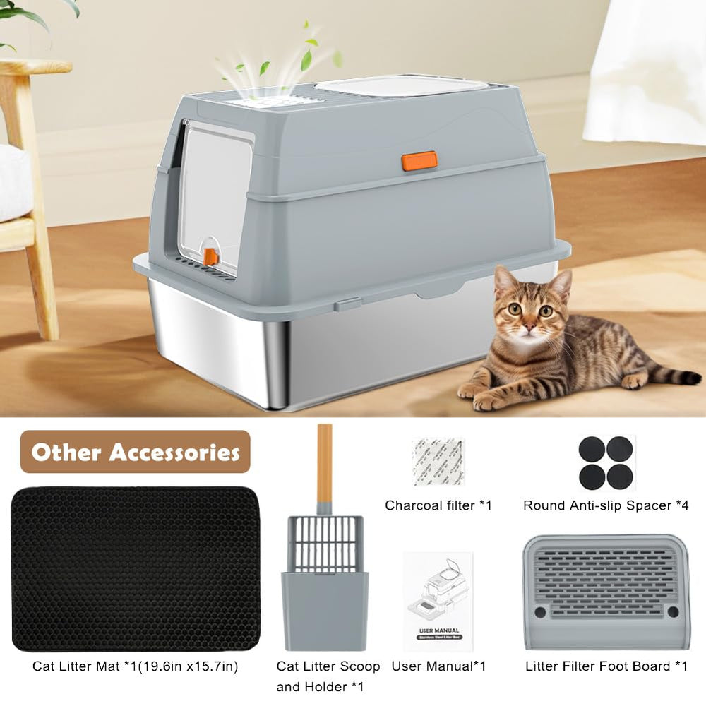 Easily cleaned Vivifying litter box with smooth surface and quick wipe-down.