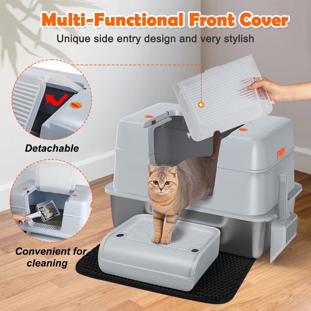 Honeycomb mat included with Vivifying stainless steel litter box