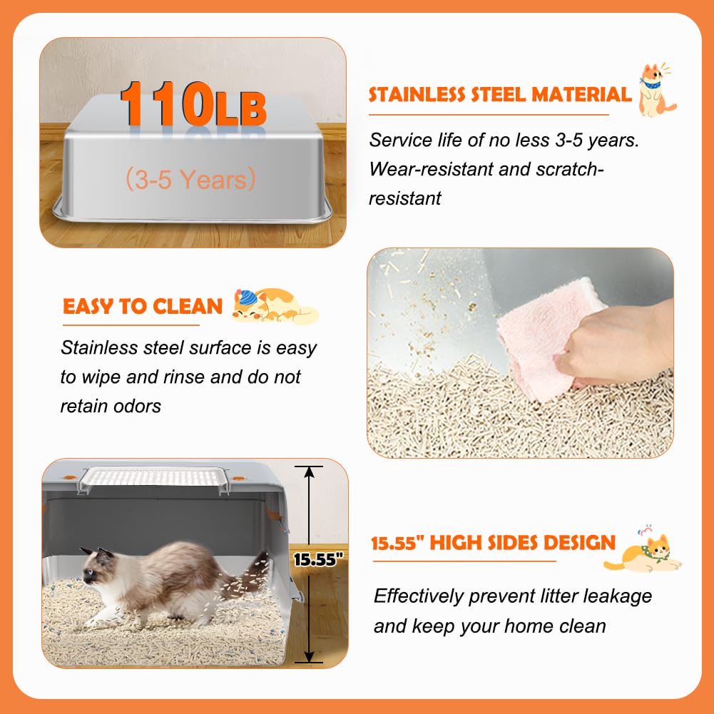 Included scoop with the Vivifying stainless steel litter box