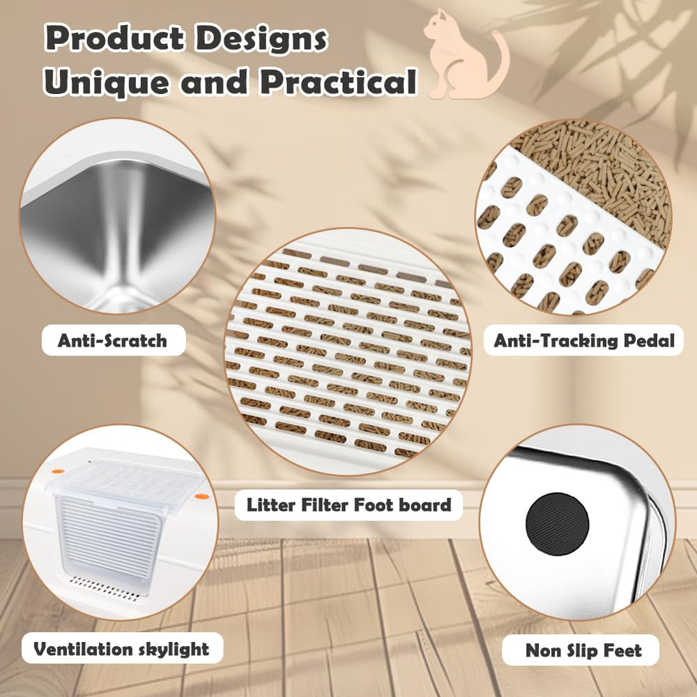 Vivifying included scoop and honeycomb mat support daily cleaning.