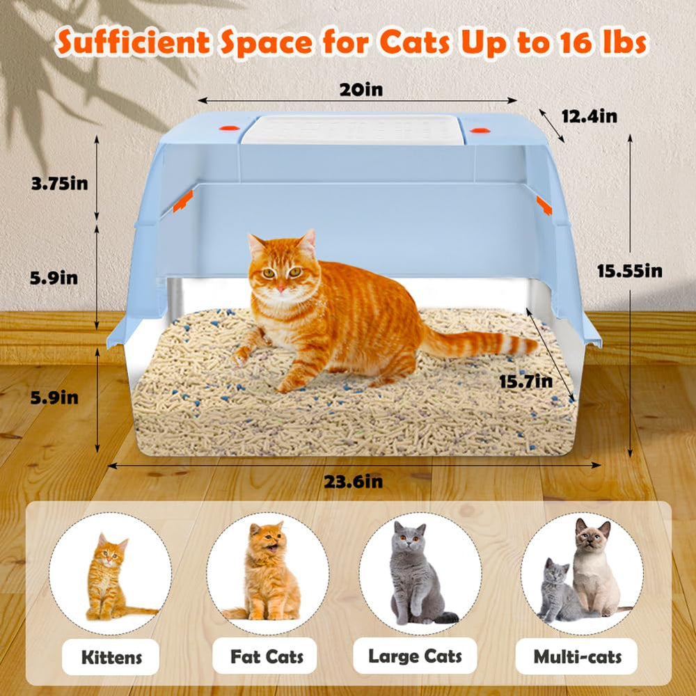 Vivifying side-entry litter box makes access easier for large cats.