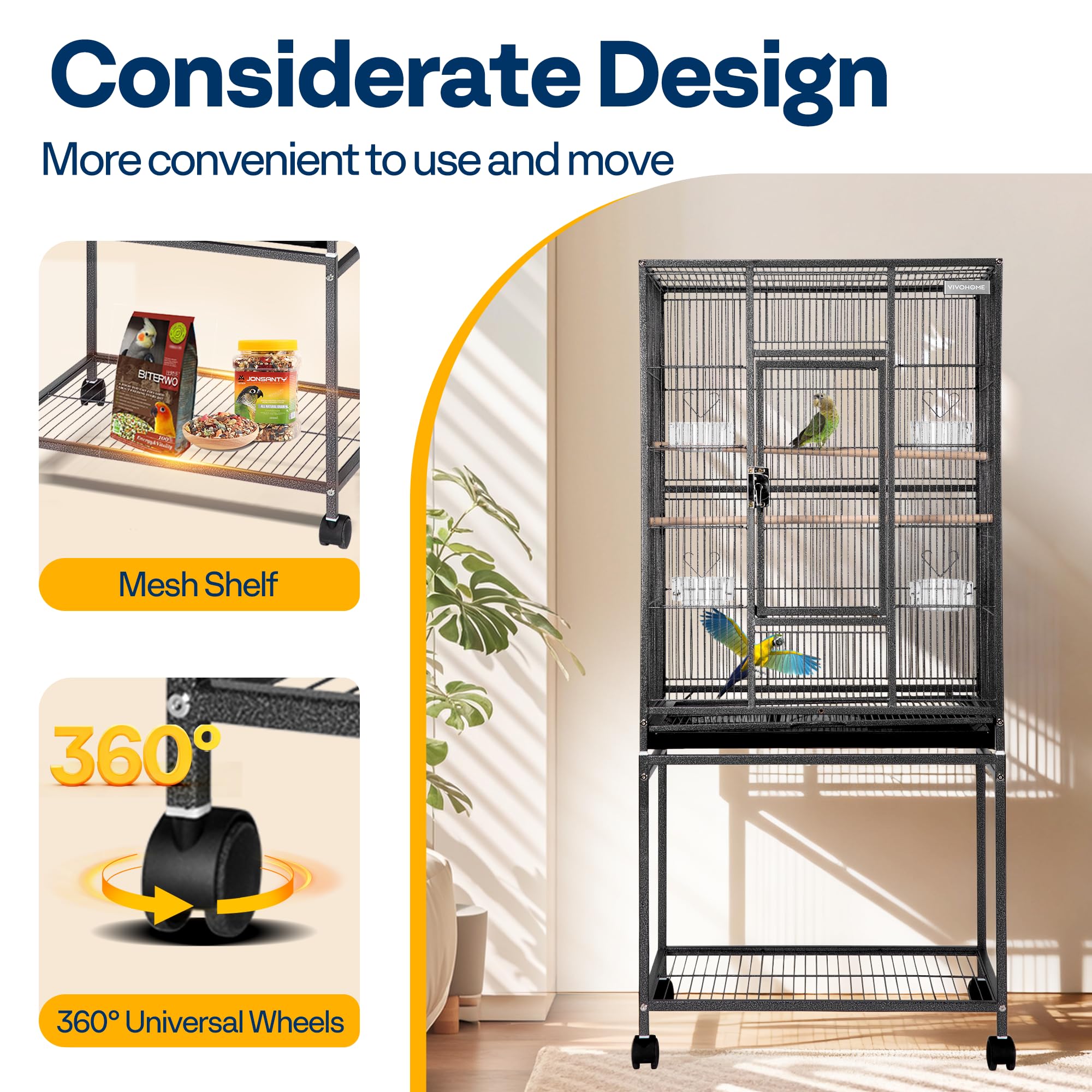 VIVOHOME drawer-style tray simplifies cleaning and maintenance.