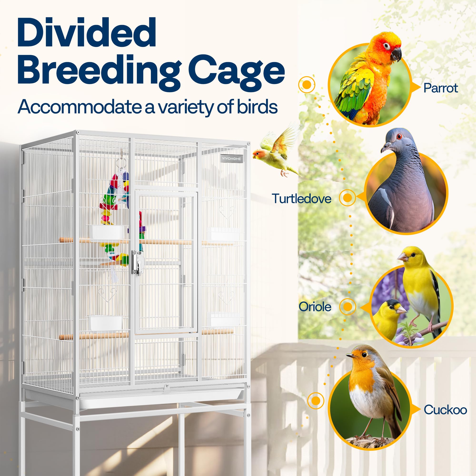 VIVOHOME wooden perches provide comfortable grip for perching