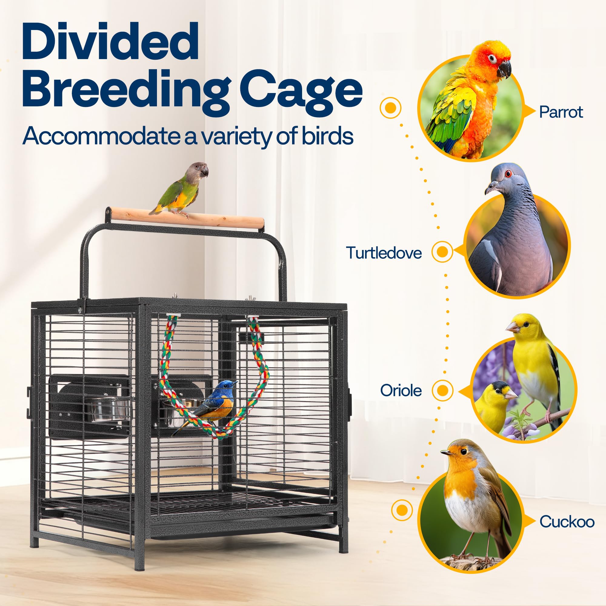 VIVOHOME assembly-friendly design with color rope included for enrichment.