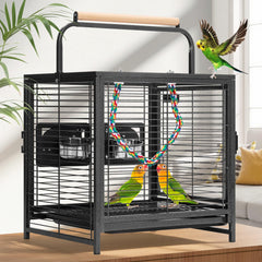VIVOHOME 19 Inch Bird Travel Cage side view showing sturdy steel frame for safe transport.
