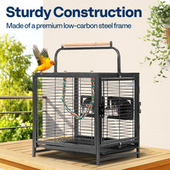 VIVOHOME top perch feature in travel cage supports social interaction.