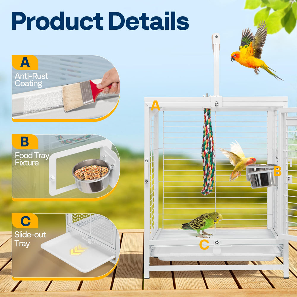 VIVOHOME white coating close-up, corrosion resistance for long-term use.