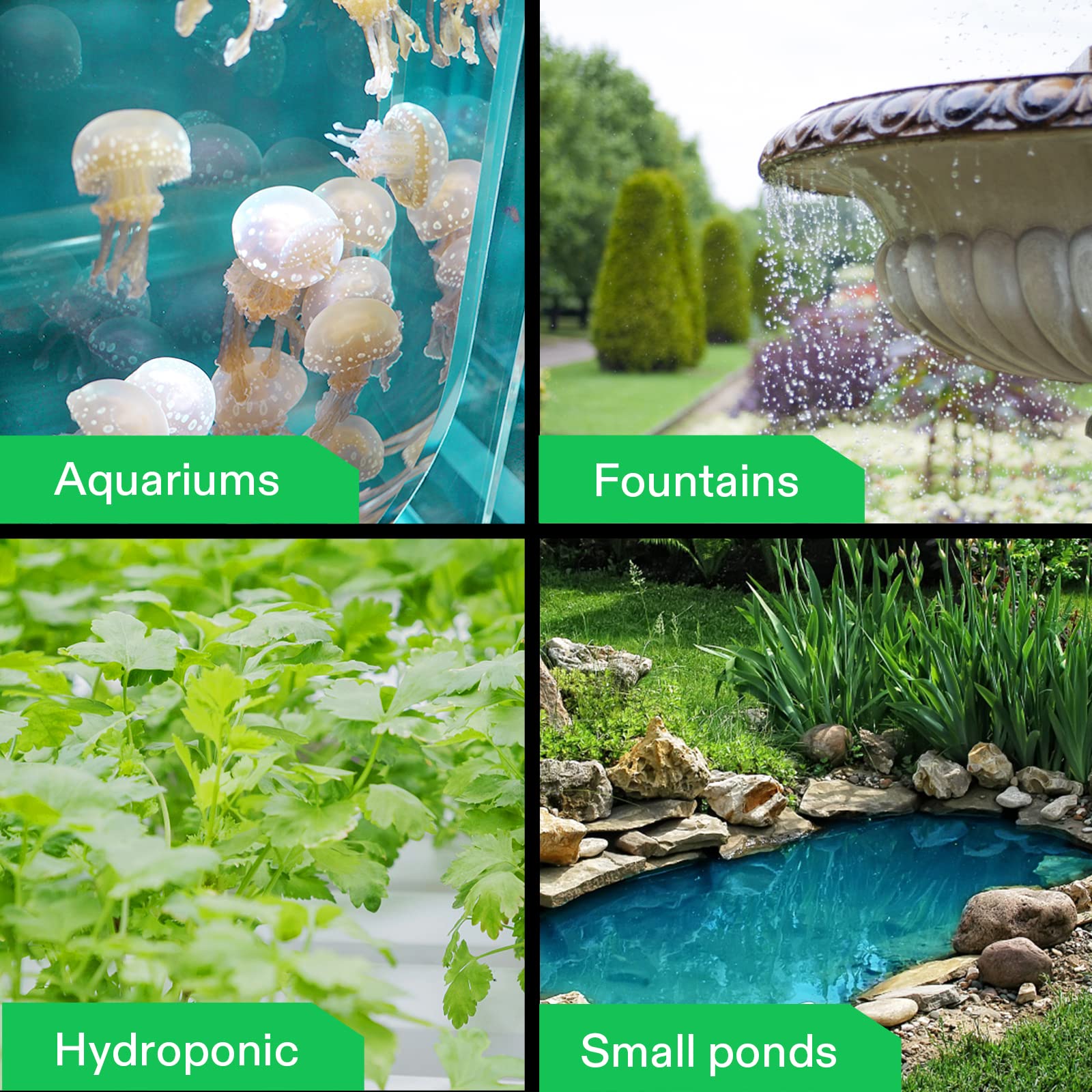 VIVOSUN compact design fits tight spaces in water features.