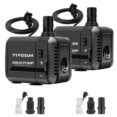 VIVOSUN 2-pack submersible pump front view showing compact, discreet water circulation.