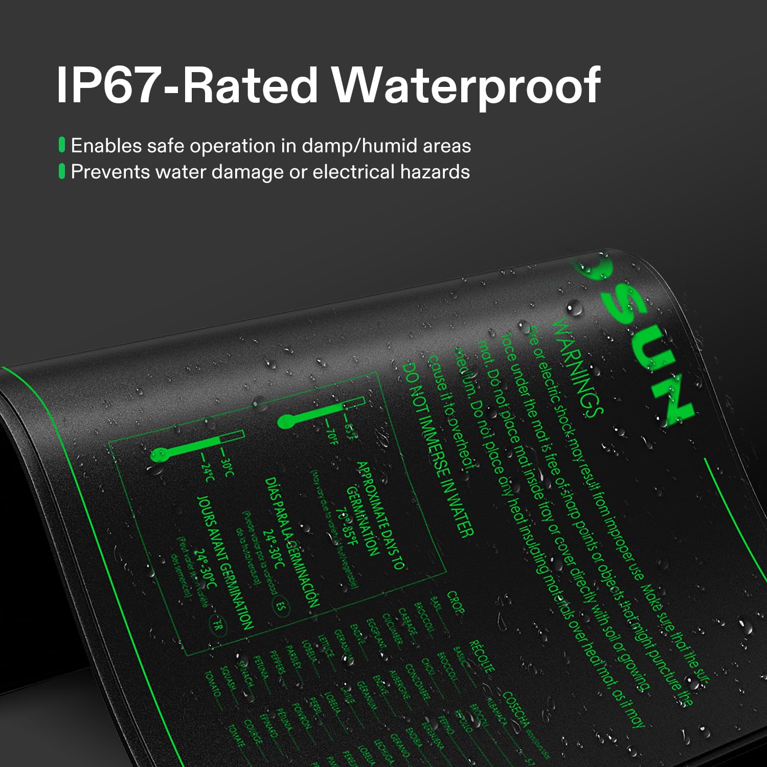 VIVOSUN four-tray capacity heat mat supports multiple seedlings