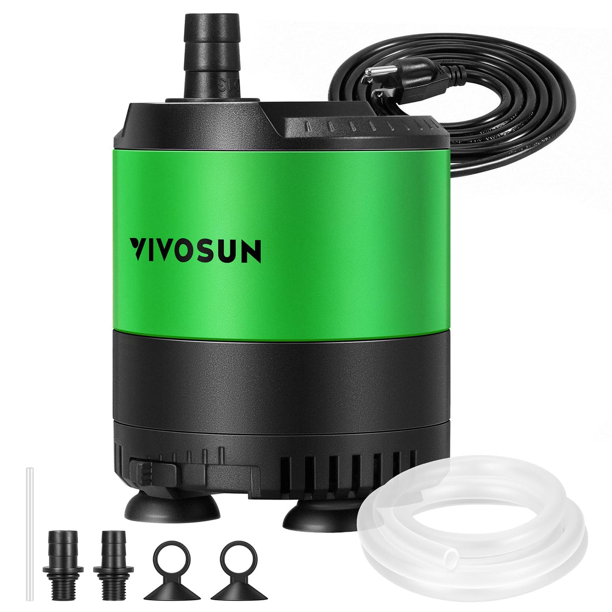 VIVOSUN 400 GPH submersible pump front view for aquarium circulation
