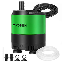 VIVOSUN 400 GPH submersible pump front view for aquarium circulation