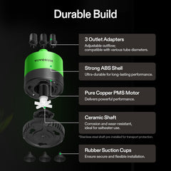 VIVOSUN 660GPH pump with outlet adapters enabling flexible configurations.