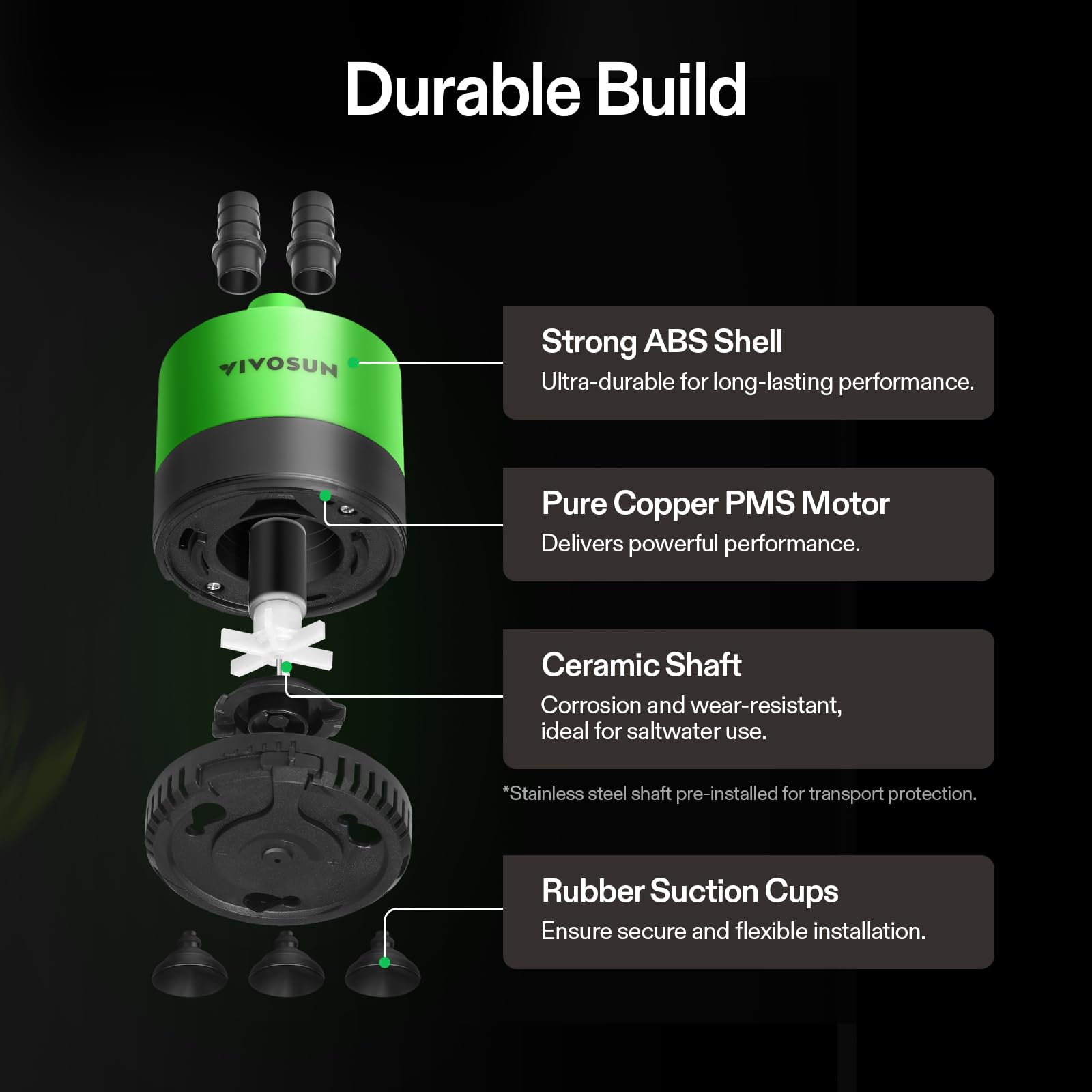 VIVOSUN adjustable flow and outlet adapters tailor circulation for plants or fish.